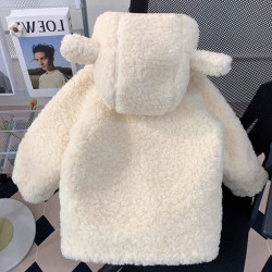 9M-6Y Toddler Girls Solid Color Lambswool Hooded Jackets & Coats  Girls Clothing Suppliers  