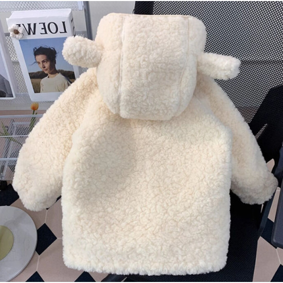 9M-6Y Toddler Girls Solid Color Lambswool Hooded Jackets & Coats  Girls Clothing Suppliers  