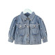 9M-7Y Toddler Girls Lapel Pearl Denim Jackets  Girls Clothes  