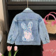 9M-7Y Toddler Girls Lapel Pearl Denim Jackets  Girls Clothes  