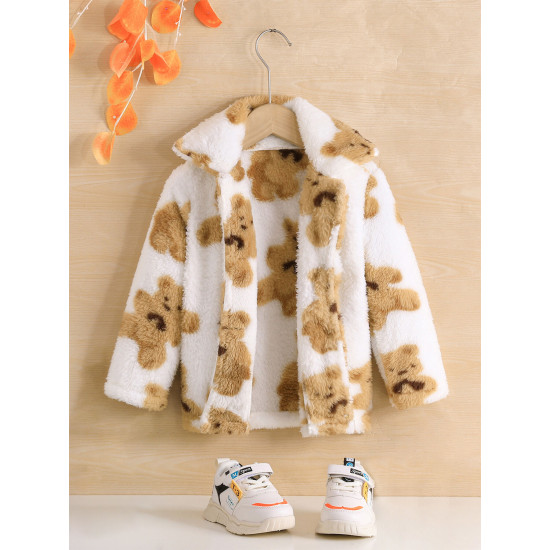 3-7Y Unisex Bear Lapel Plush Jackets & Coats  Toddler Boutique Clothing  