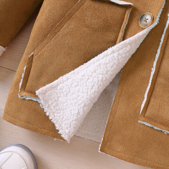 18M-6Y Toddler Girls Plush Hooded Jacket  Girls Fashion Clothes  