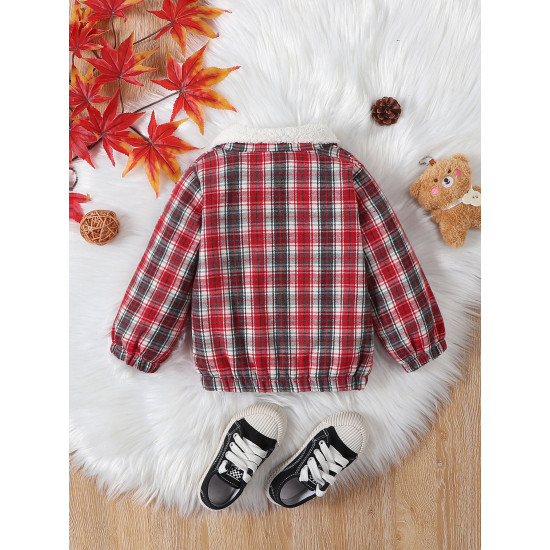 9M-5Y Unisex Long Sleeve Plaid Fleece Jackets  Toddler Boutique Clothing  