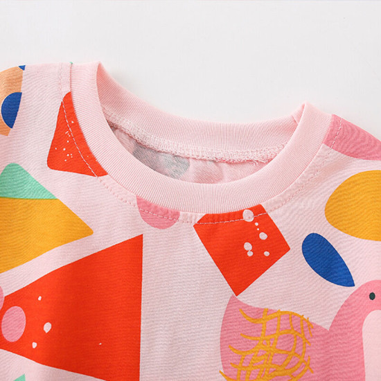 18M-7Y Toddler Girls Crew Neck Print T-Shirts  Girls Clothing  