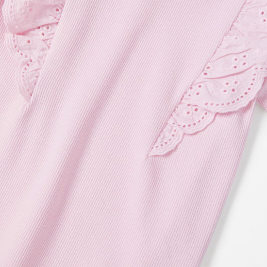 18M-7Y Toddler Girls Crew Neck Ruffled T-Shirts  Girls Clothing  