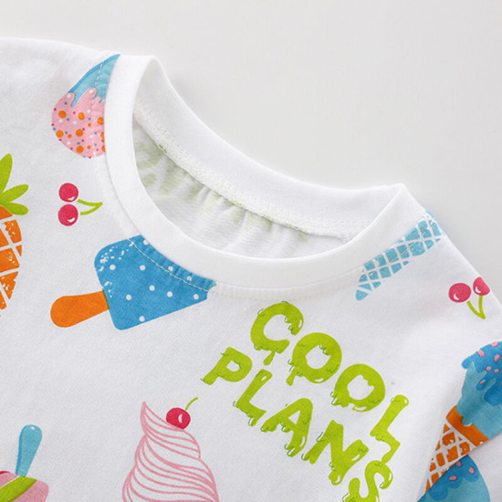 18M-7Y Toddler Girls Ice Cream Crew Neck T-Shirts  Girls Clothing  