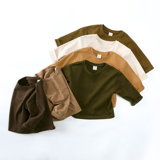 9M-6Y Toddler Solid Color Long Sleeve Tops  Toddler Boutique Clothing  