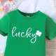 18M-6Y Toddler Girls St. Patrick's Day Letter Print Short Sleeve T-Shirts  Girls Clothes  