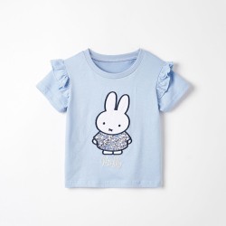 18M-7Y Toddler Crew Neck Rabbit Print T-Shirts  Girls Clothes  