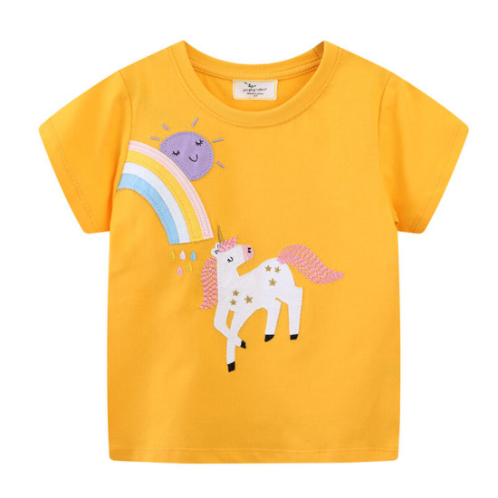 18M-7Y Toddler Girls Unicorn Shorts Sleeve T-Shirts  Girls Clothes  