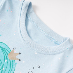 18M-7Y Toddler Girls Mermaid Round Neck Short Sleeves T-Shirts  Girls Clothes  