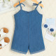 9M-5Y Toddler Girls Button Denim Sling Rompers  Girls Fashion Clothes  