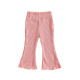 18M-6Y 3pcs Toddler Girls Solid Color Ribbed Flared Pants  Girls Fashion Clothes  