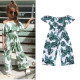 3-11Y Big Kids Girls Off-Shoulder Banana Leaf Print Jumpsuit  Kid Clothing  