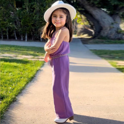 18M-7Y Toddler Girls Strapless Halter Neck Jumpsuit  Girls Clothes  