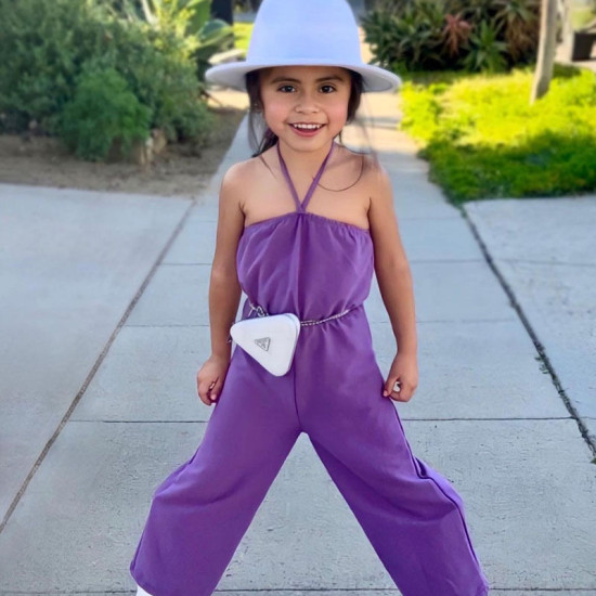 18M-7Y Toddler Girls Strapless Halter Neck Jumpsuit  Girls Clothes  