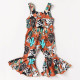 6M-4Y Toddler Girls Cactus Print Flared Jumpsuit Fashion Girl   