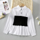 4-10Y Kids Girls Contrast White Shirt Waist Shirts  Trendy Kids Clothing  