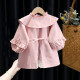 9M-6Y Solid Color Button Wide Collar Tops Girl Baby  Clothing  