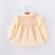 9M-6Y Toddler Girls Embroidered Flower Long Sleeve Doll Collar Shirt  Girls Clothes  
