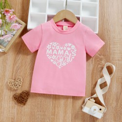 18M-5Y Toddler Girl MAMA'S Girl & DADDY'S Girl Letter Heart Print T-Shirt Girl  Boutique Clothing  