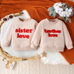 9M-4Y Valentine's Day Letter Crew Neck Sweatshirt For Girls And Boys  Toddler Boutique Clothing  