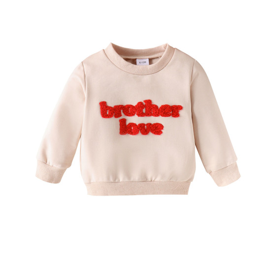9M-4Y Valentine's Day Letter Crew Neck Sweatshirt For Girls And Boys  Toddler Boutique Clothing  