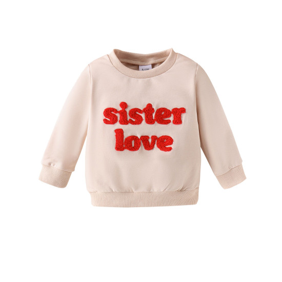 9M-4Y Valentine's Day Letter Crew Neck Sweatshirt For Girls And Boys  Toddler Boutique Clothing  