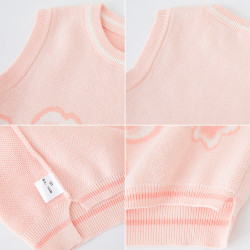 12M-7Y Toddler Girls Round Neck Jacquard Sweater Vest  Girls Clothes  