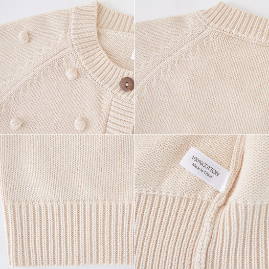 18M-7Y Toddler Girls Handmade Ball Knitted Cardigan Sweater  Girls Clothes  