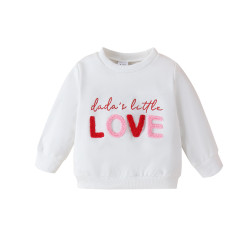 9M-4Y Toddler Girls Valentine's Day LOVE Embroidery Pullover Sweatshirt  Girls Clothes  