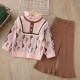 18M-6Y Toddler Girls Set Knitted Jacquard Sweater And Wide Leg Pants  Girls Fashion Clothes  