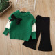 18M-6Y Toddler Girls Knitted Sets Contrast Bow Sweater Flared Pants  Girls Clothes  