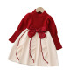 18M-6Y Toddler Girls Knitted Puff Sleeve Bow Sweater Dress  Girls Clothes  