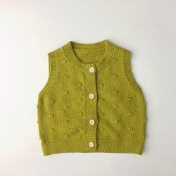 12M-7Y Toddler Sleeveless Solid Color Spotted Sweater Knitted Vest  Toddler Clothing  