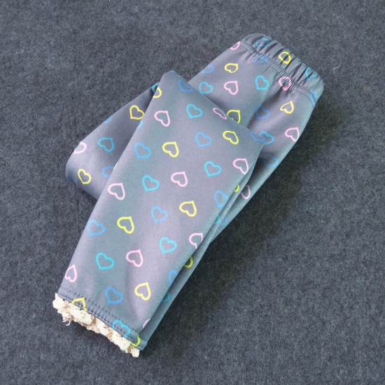 2-13Y Big Kids Girls Love Heart Polka Dots Fleece Leggings  Kids Boutique Clothing  