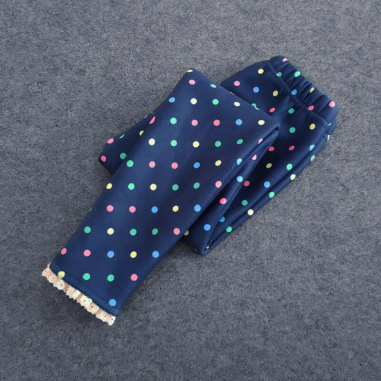 2-13Y Big Kids Girls Love Heart Polka Dots Fleece Leggings  Kids Boutique Clothing  