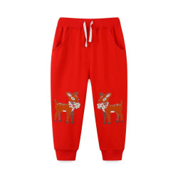 18M-7Y Toddler Girls Deer Embroidered Sweatpants  Girls Clothes  