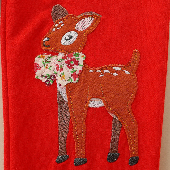 18M-7Y Toddler Girls Deer Embroidered Sweatpants  Girls Clothes  