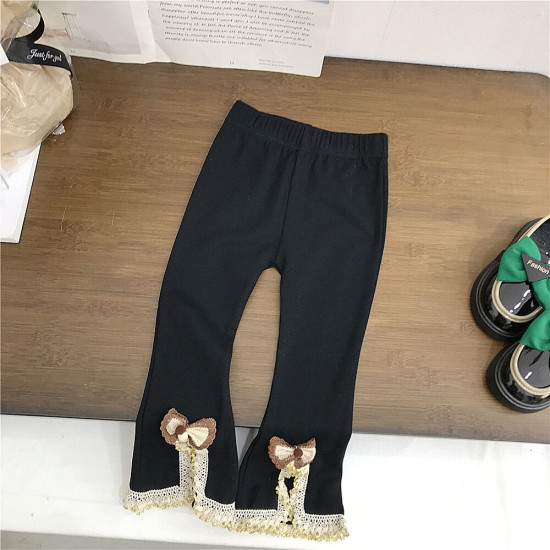 18M-7Y Toddler Girls Bow Lace Bell Bottoms  Girls Clothes  