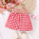 18M-6Y Toddler Girls Summer Casual Plaid Shorts With Pockets And Belt Fashion Girl   