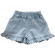 18M-7Y Toddler Girl Solid Color Wood Ear Hem Denim Shorts  Girls Fashion Clothes  