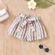 18M-6Y Toddler Girl Vertical Striped Shorts With Waist Belt Fashion Girl   