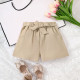 18M-6Y Toddler Girl Solid Color Shorts With Waist Belt  Girls Clothes  
