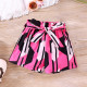 18M-6Y Toddler Girls Summer Multicolor Printed Casual Shorts With Belt  Girls Clothes  