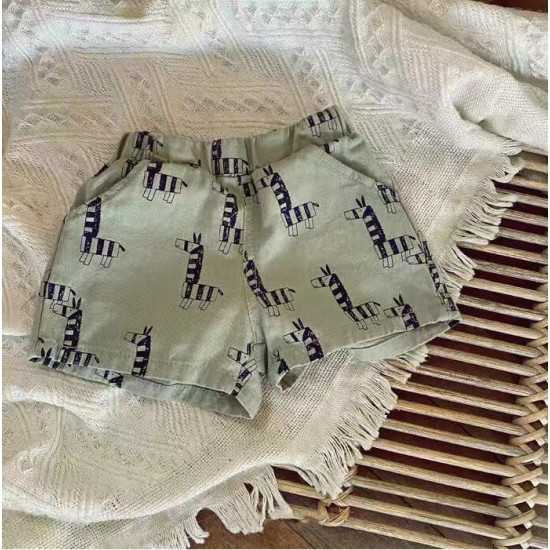 9M-4Y Caroon Flower Animal Print Shorts  Kids Boutique Clothing  