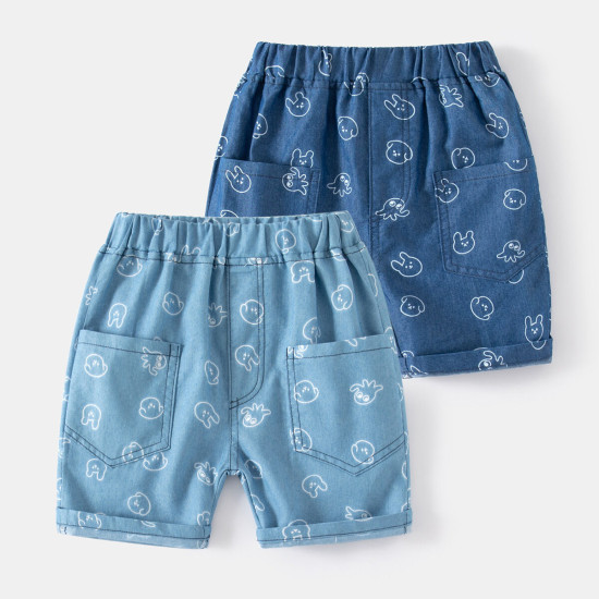 18M-6Y Blue Bear Cartton Shorts  Kids Boutique Clothing  