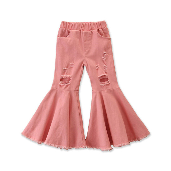 18M-6Y All-Matched Denim Flares Trousers Set  Kids Boutique Clothing  