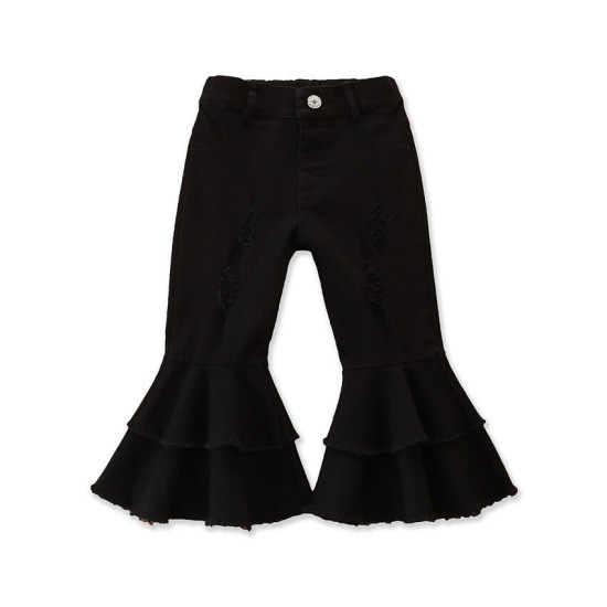 18M-6Y All-Matched Denim Flares Trousers Set  Kids Boutique Clothing  