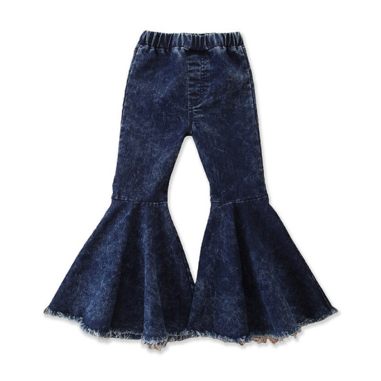 18M-6Y All-Matched Denim Flares Trousers Set  Kids Boutique Clothing  
